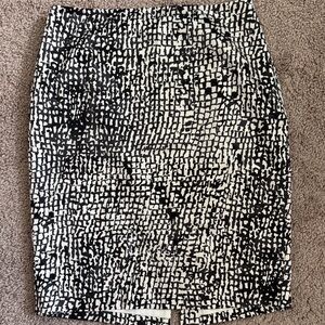 Ann Taylor Monochrome Mosaic Pencil Skirt